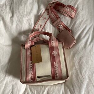 Steve Madden Pink and Cream Tote Bag